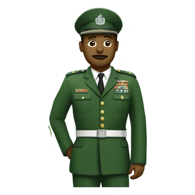 Commander soluting with a marijuana leaf as a backdrop sticker