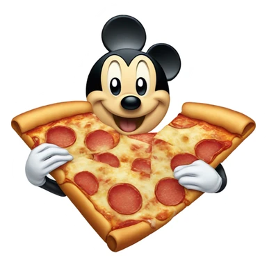 Mickey Mouse eating pizza sticker