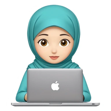 hijab cute girls with labtop sticker