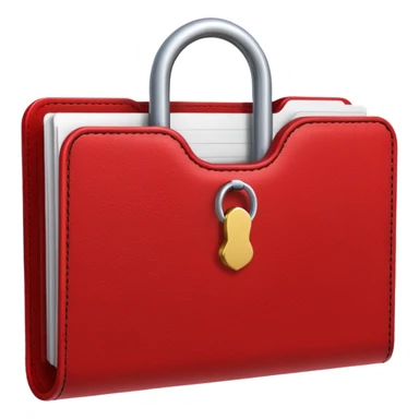 red folder with a lock sticker