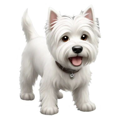 White west highland terrier stand on the ground sticker