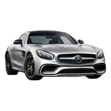 mercedes amg, silver，upward view sticker