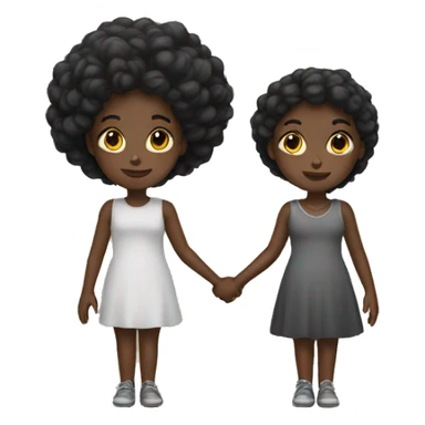 Two black girls holding hands  sticker