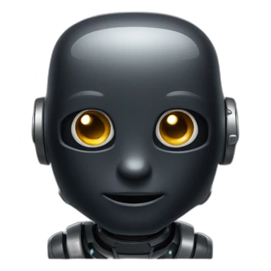 cute black robot face sticker