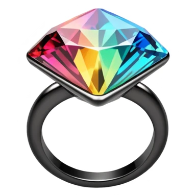 Multichrome coloringshifting 3D diamond, Chrome Black Ring
 sticker
