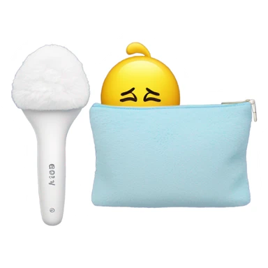 massager with fluffy cosmetic bag sticker