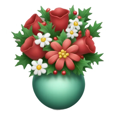 Christmas vase with flowers sticker