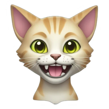 Alien cat with huge canines sticker