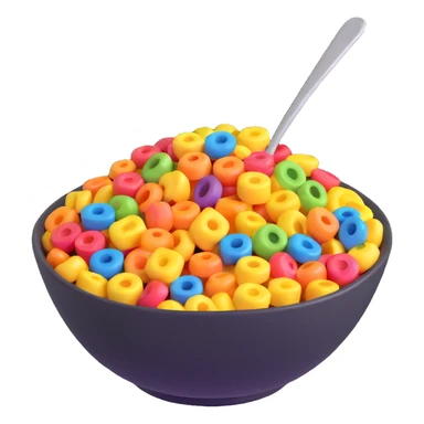 cereal bowl with colorful cereal sticker