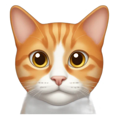 orange cat white chin sticker