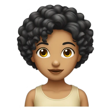 Beautiful Brazilian girl with curly black hair sticker