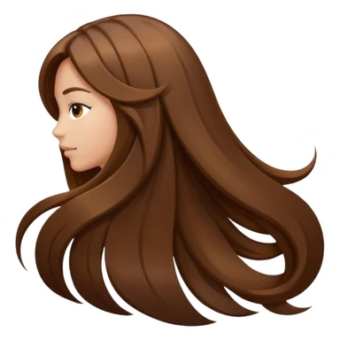 back view of long brown hair sticker