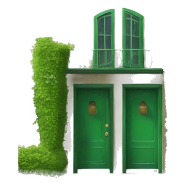 green door and cofe sticker