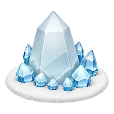 coarse salt, small mound or scatter, large crystals, translucent white, angular uneven shapes, subtle light reflection, dry mineral texture, size and form variation, no container, spoon, or herbs, no faces, clean 3D, soft shadows, transparent background, emoji scale sticker