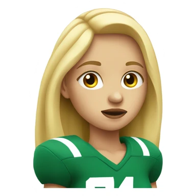 blonde girl holding a football while crying sticker