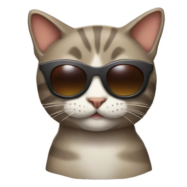 cat whit sunglasses sticker