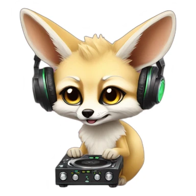 Fennec Fox as a DJ sticker