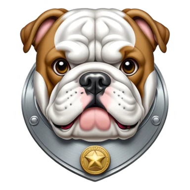 English bulldog as a security badge, access control theme sticker