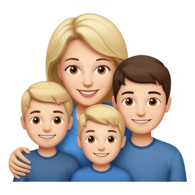 Mom and boys sticker