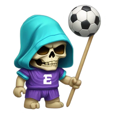 skeletor with argentinian soccer t-shirt sticker