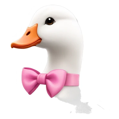 A White goose with a bow in pink around its neck. Make it really cute  sticker