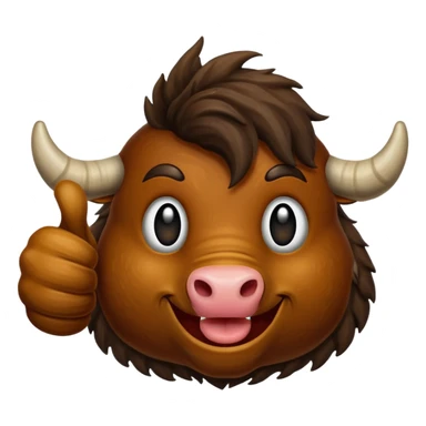 Emoji like (thumbs up) bull's hoof emoji sticker