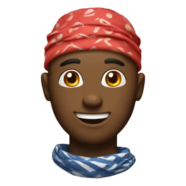 Classic iphone emoji with bandana on head and smile sticker