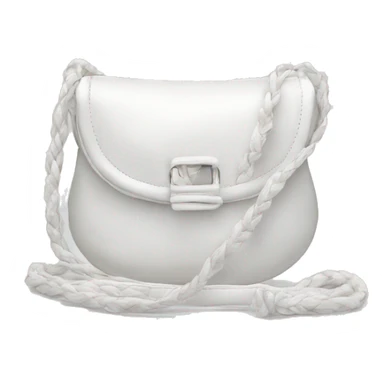 all white silky shoulder bag, with white strap sticker