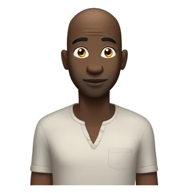 Black African man no hair eating chicken sticker