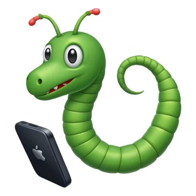 A worm playing video games sticker