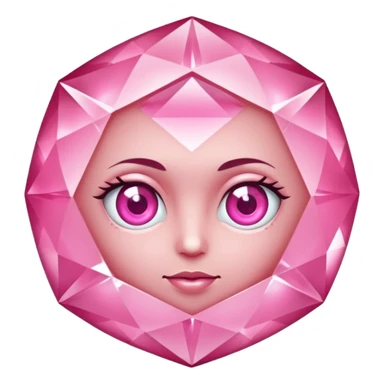 pink diamond with eyes, no face, shiny and beautiful sticker