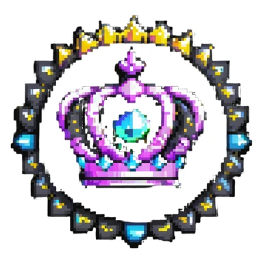 Special member badge with a glowing crown and sparkles, VIP status symbol sticker
