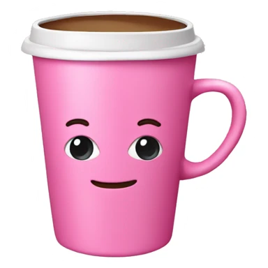 Pink coffee cup sticker
