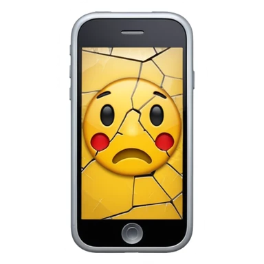 broken yellow cell phone sticker