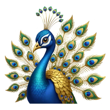 Peacock in full gold color even it's petal everything should be in gold sticker