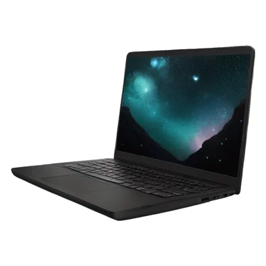 black laptop with galaxy wallpaper sticker