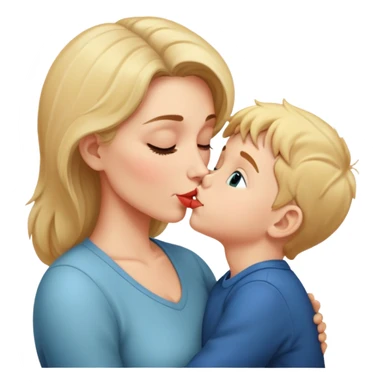 Nudists Mom and Son kissing sticker