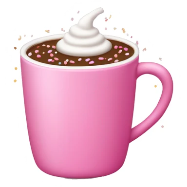 hot cocoa in pink cup with sprinkles on top sticker