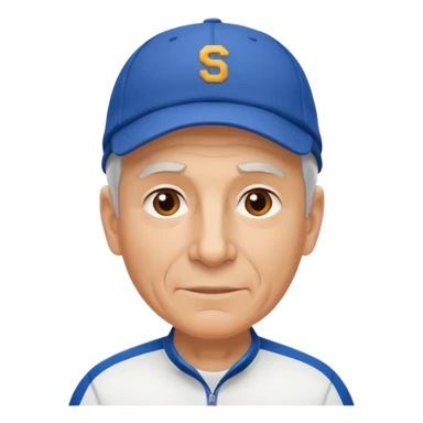 émoji d'un coach plutot agé sportif avec une casquette de sport sticker