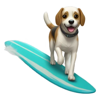 chien qui fait du surf sticker