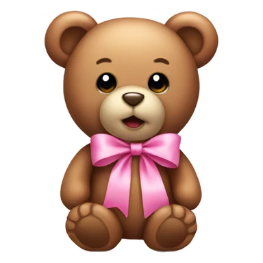 Teddy bear with pink bow sticker