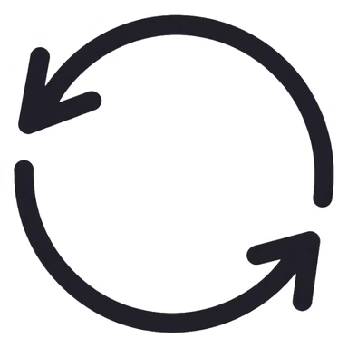 two arrows forming a circular loop pointing in an anticlockwise direction, refresh or rotate symbol sticker