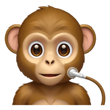 monkey with hearing aid sticker