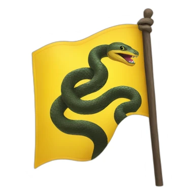 yellow flag with snake sticker