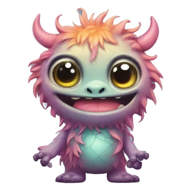 enchaintig world of whimsical and legandary cute monsters.magical creature.artistic sticker