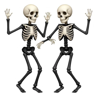 2 dancing skeletons sticker