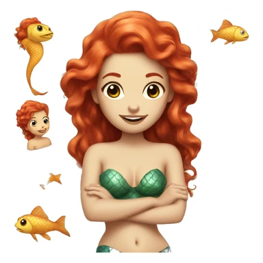 redhead mermaid sticker