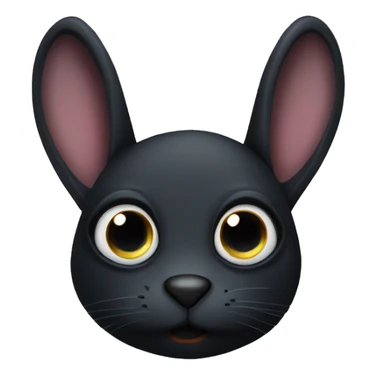 Black rabbit with eye patch sticker