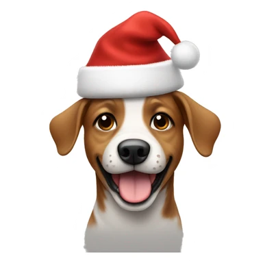 a dog wearing a hat of christmas being happy sticker