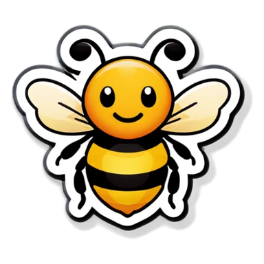 Honey emoji with bee  sticker